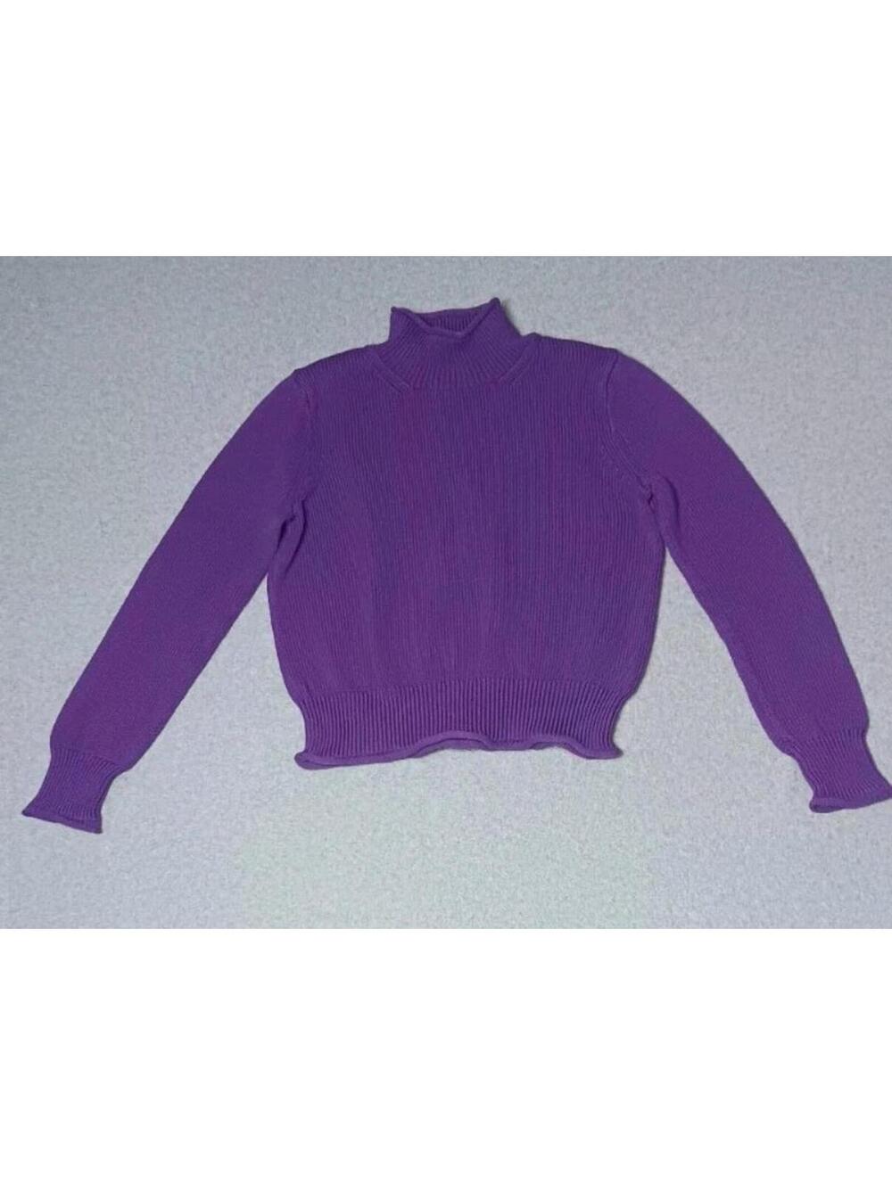 J. Crew Purple Ribbed Mock Neck Sweater